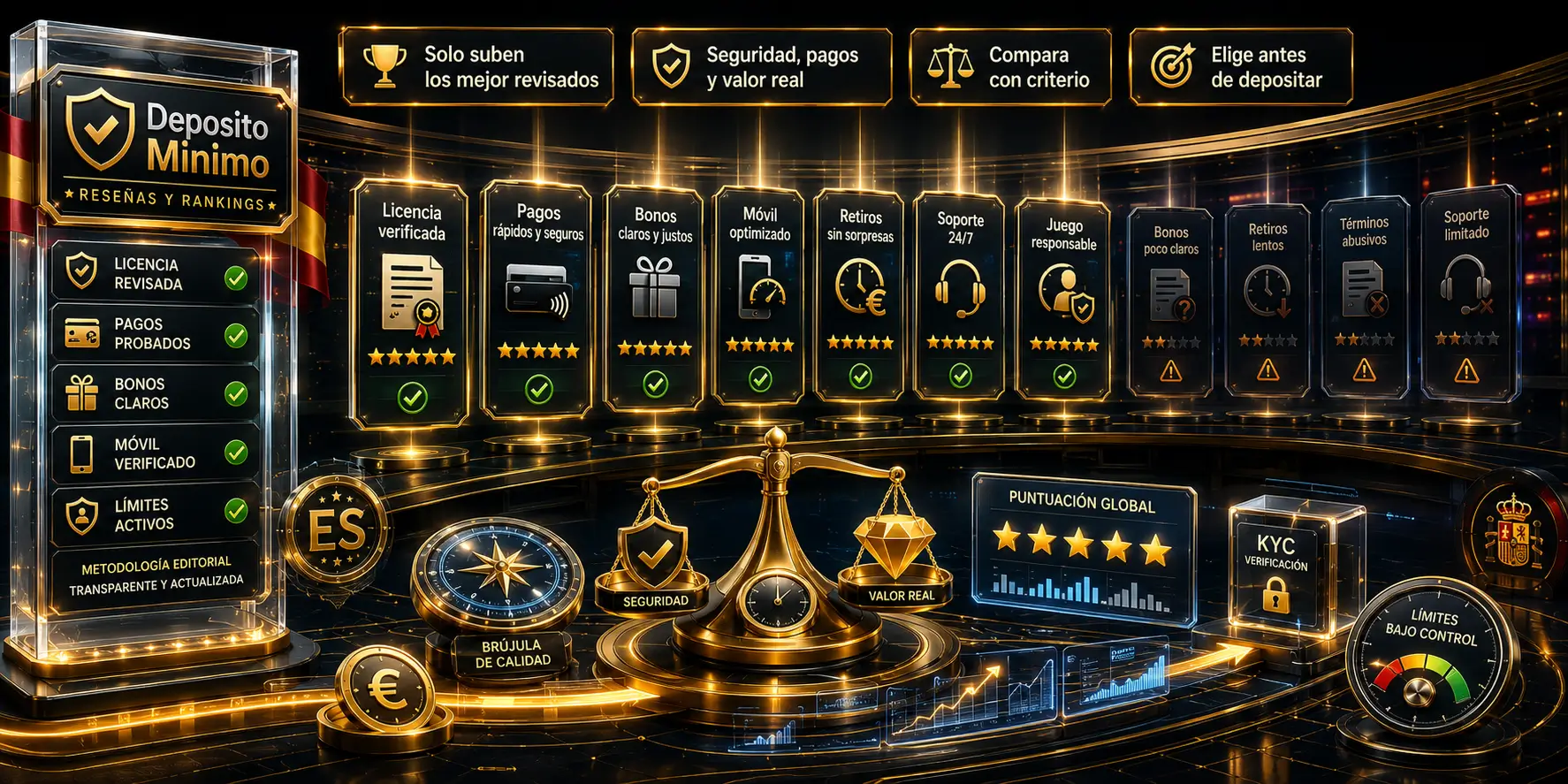Cómo elegimos los casinos que merecen aparecer arriba