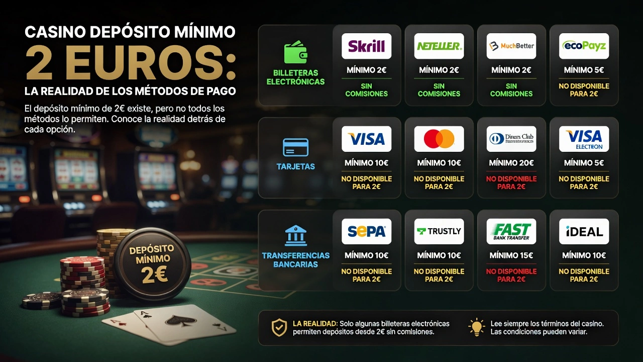 Casino depósito mínimo 2 euros: la realidad de los métodos de pago