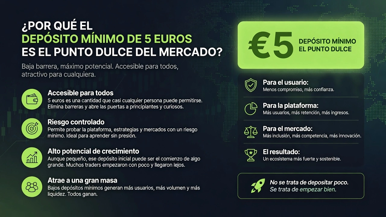 Por qué el depósito mínimo de 5 euros es el punto dulce del mercado