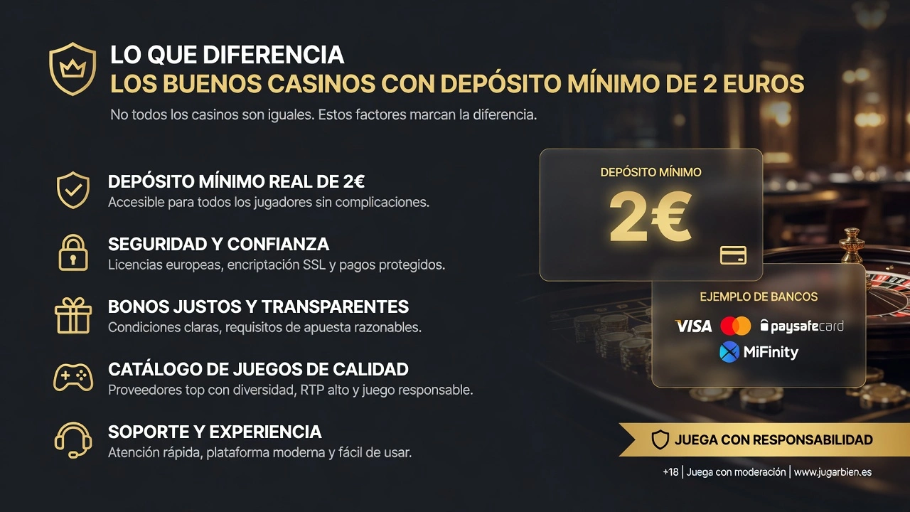 Lo que diferencia los buenos casinos con depósito mínimo de 2 euros